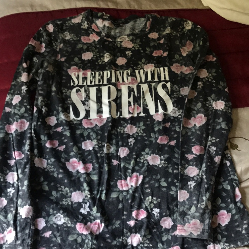 Sleeping with sirens long sleeve floral print